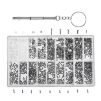 Набір гвинтів, гайок, шайб і трансформованою викрутки для ремонту очок, годин, 1000 шт.