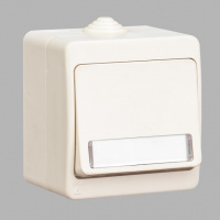 Nemli кнопка звонка 1-ая с подсветкой и местом под этикетку влагозащищенная кремовая