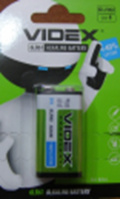 Батарейка VIDEX ALKALINE 6LR61 9V (крона)