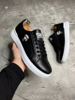 Кроссовки мужские кожаные KARL LAGERFELD Black&White! Мужские кеды НАТУРАЛЬНАЯ КОЖА!