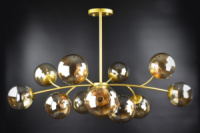 Люстра потолочная на 12 лампочек 26207 Золото 45-65х110х110 см.