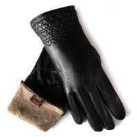 PODIUM Перчатка Женская кожа F1-5807 black шерсть