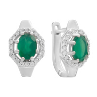 Серебряные серьги CatalogSilver с натуральным агатом 3.252ct (2189848)