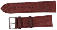 Ремінець для годинника зі шкіри під крокодила Mykhail Ikhtyar Ш24 мм бордовий