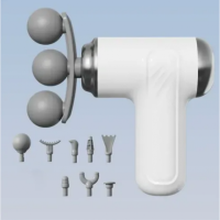 Массажер Fascial Gun, Портативный массажный пистолет LM-130 с турборежимом Белый