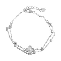 Серебряный браслет CatalogSilver с фианитами, вес изделия 2,82 гр (2080206) 1720 размер