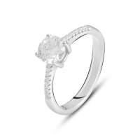 Серебряное кольцо CatalogSilver с фианитами, вес изделия 2,12 гр (2138617) 16.5 размер