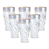 Стеклянные стаканы набор из 6 штук по 250 мл синий HP567