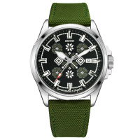 Чоловічий годинник Awarder 040 Embroidery Silver-Army Green механіка з автопідзаводом та сапфіровим склом