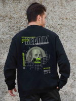 Утеплений оверсайз світшот на флісі з принтом Without Deadly Black