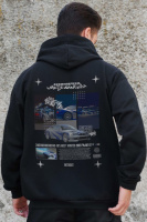 Утеплене зіп худі на флісі зіпер з принтом Wanted Without Kane Black