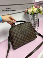 Коричнева клітина — молодіжний каркасний клатч з двома блискавками (0334-2)