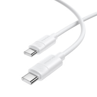 Кабель BOROFONE BX123 Leya 60W silicone charging data cable C to C White (6941991124242)