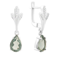 Серебряные серьги CatalogSilver с топазом Лондон Блю 3.319ct, фианитами (2151821)