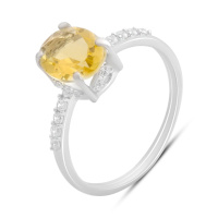 Серебряное кольцо CatalogSilver с цитрином nano, вес изделия 2,01 гр (2189954) 17.5 размер