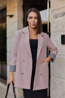 Жіночий базовий піджак на підкладці з манжетами «Lavita» | Норма і батал | Розпродаж моделі Бежевий, 42-44