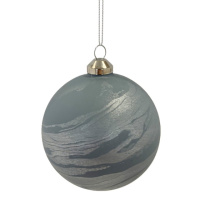 Игрушка на елку Novogod'ko 973820 10 см синяя матовый мрамор