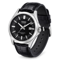Чоловічий годинник Casio MTS-100L-1A з сапфіровим склом та шкіряним ремінцем
