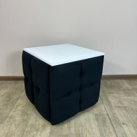 Пуф-трансформер 5в1 Остин-4 со столиком велюр черный/белая аляска 10-3-9003