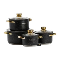 Набор кастрюль из нержавеющей стали 4 шт 6,1/3,9/2,8/2,1 л черный HP33522