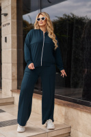 Жіночий трикотажний костюм зі штанами палаццо «Alicante» | Норма і батал| Розпродаж моделі Смарагдовий, 54-56