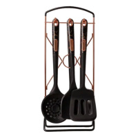 Набор кухонных принадлежностей на подставке 6 штук кухонные аксессуары Черный под мрамор YRUR5