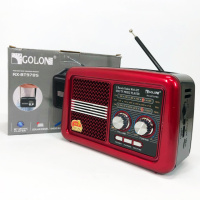 Радио приемник Golon RX-BT978S солнечная панель AUX 3.5mm, Радио приемник с аккумулятором. Цвет: красный