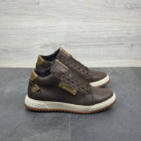 Черевики зимові з натуральної шкіри та набивного хутра коричневі