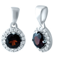 Серебряная подвеска CatalogSilver с гранатом 0.827ct (1911167)