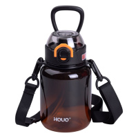 Бутылка для воды многоразовая 700 мл бутылочка с трубочкой для спорта и школы 16.5 см Синяя HP-14-32B