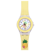 Дитячий годинник Better 005 Pineapple Yellow-White кварцовий з жовтим силіконовим ремінцем