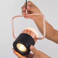 Люстра светодиодная подвесная LED светильник для квартиры на потолок лэд 26150 Золото 22-100х19х19 см.