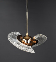 Люстра светодиодная подвесная LED светильник для квартиры на потолок лэд 26618 Золото 25-120х18х18 см.