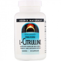 L-Цитруллин 500 мг, L-Citrulline, Source Naturals, 60 капсул