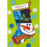 Набір для вишивання гобеленом «Сніговик//Patterned Snowman Stocking» DIMENSIONS 71-09155