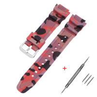 Ремінець для годинника Casio G-Shock AQ-S800/AE-1200 Camo Red SL, полімерний червоний камуфляж