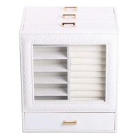 Шкатулка для украшений из эко кожи 3 яруса органайзер для ювелирных изделий HP-5-16W