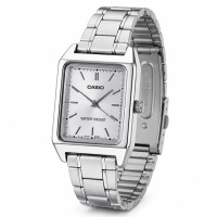 Жіночий годинник Casio LTP-V007D-7E класичний кварцовий зі сріблястим циферблатом та сталевим браслетом