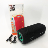 Портативная Bluetooth колонка TG654 8W с подсветкой, аккумуляторная колонка для музыки. Цвет: черный