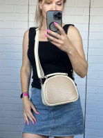 Темний беж - кроко принт - стильний, вмісткий та зручний клатч на одне відділення під двома блискавками (0519-3)