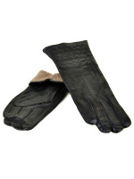 PODIUM Перчатка Женская кожа F24/17 мод10 black шерсть Распродажа