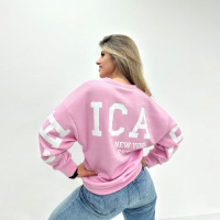 Жіночий утеплений батник «Noise» оптом | Батал | Розпродаж моделі Рожевий, 50-52