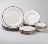 Столовий сервіз на 6 персон керамічний Lace, білий