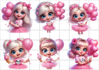 Цукрові картинки Girl (12 варіантів)