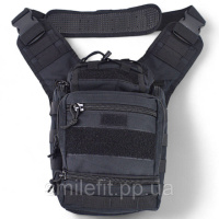 Тактична сумка чорна через плече військова велика нагрудна сумка ЗСУ однолямкова сумка універсальна армійська