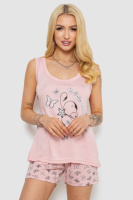 Піжама жіноча з принтом, колір рожевий, 243R5784