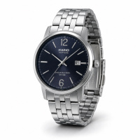 Чоловічий годинник Casio MTS-110D-1A з сапфіровим склом та сталевим браслетом