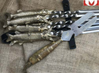 Шампура подарочные «Царская охота» с вилкой для снятия мяса, 6шт