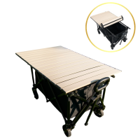 Столешница для кемпинговой тележки 90×55 см складная для отдыха на природе пикника рыбалки железная под обеденную зону, бежевый