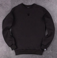 Світшот Pobedov 007 ЗИМА - Герб чорна вишивка Чорний